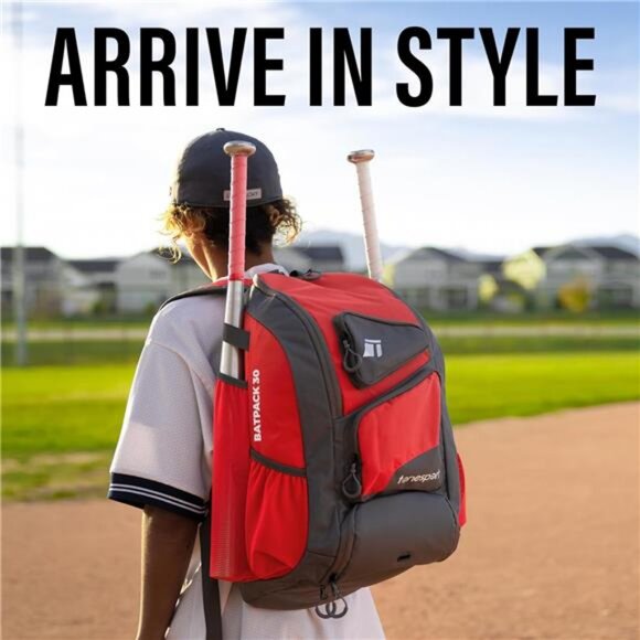 Baseball Bag - Backpack for Baseball, Softball, Tball - Adults & Youth Bat Bag - Picture 5 of 7